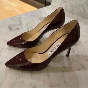 Jimmy Choo Patent Leather Pumps, Oxblood, Size 36 (5.5-6)